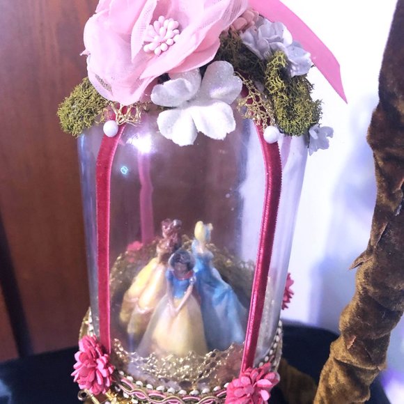 Christmas Artist Altered Disney's Princess Wind-up Music Box Ornament. OOAK! - Picture 4 of 13